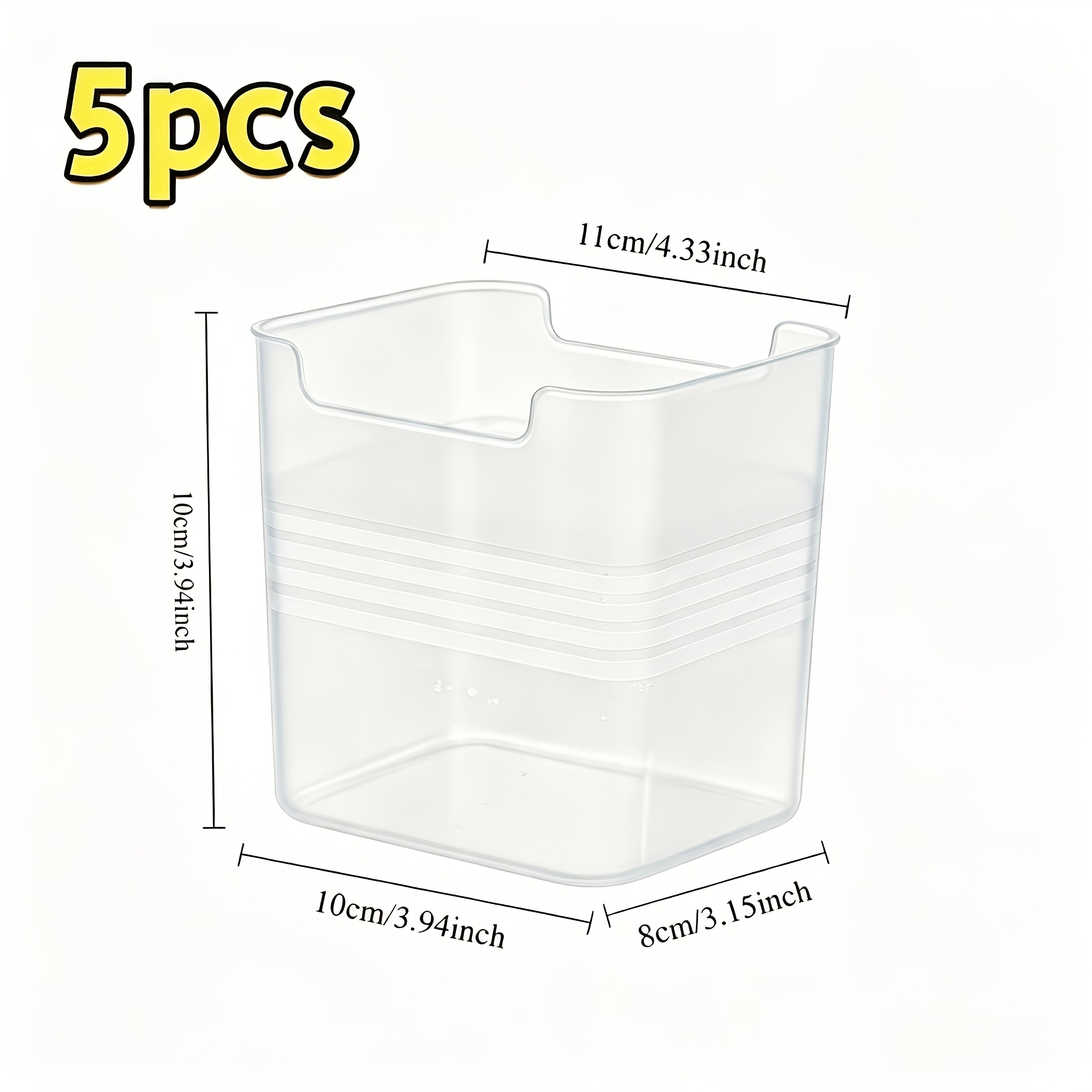 TEMU 5pcs Set - Transparent Refrigerator Storage Boxes With Handles, Space-saving Kitchen Organization - Fridge Doors And Countertops, Modern Food