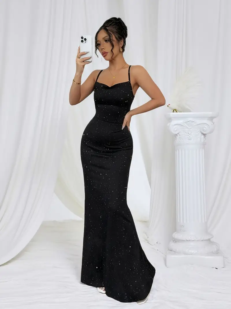 black dress for anniversary party Cardi B Black Lace 2024 Oscars After Party Halter Mermaid Dress