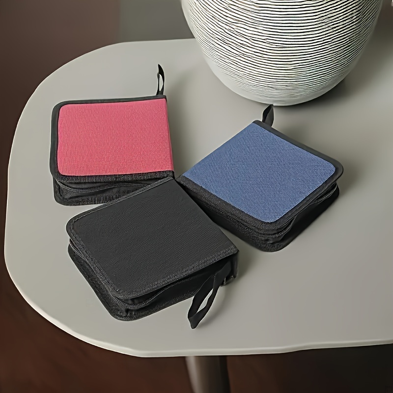 1pc portable cd dvd wallet dustproof zipper storage case   material   organizer for   and travel use 4