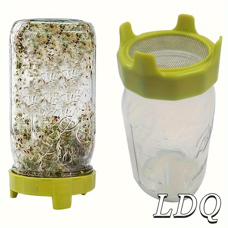 

Easy-to-use Sprouting Lid Kit For Mason Jars - Durable Plastic & Stainless Steel, Includes Stand & Tray For Healthy Bean, Broccoli, Alfalfa & Salad Greens