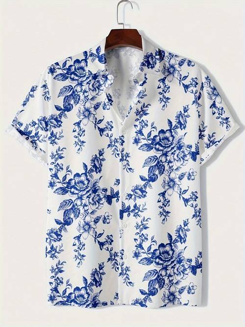 item picture 2025 new mens printed pattern shirt