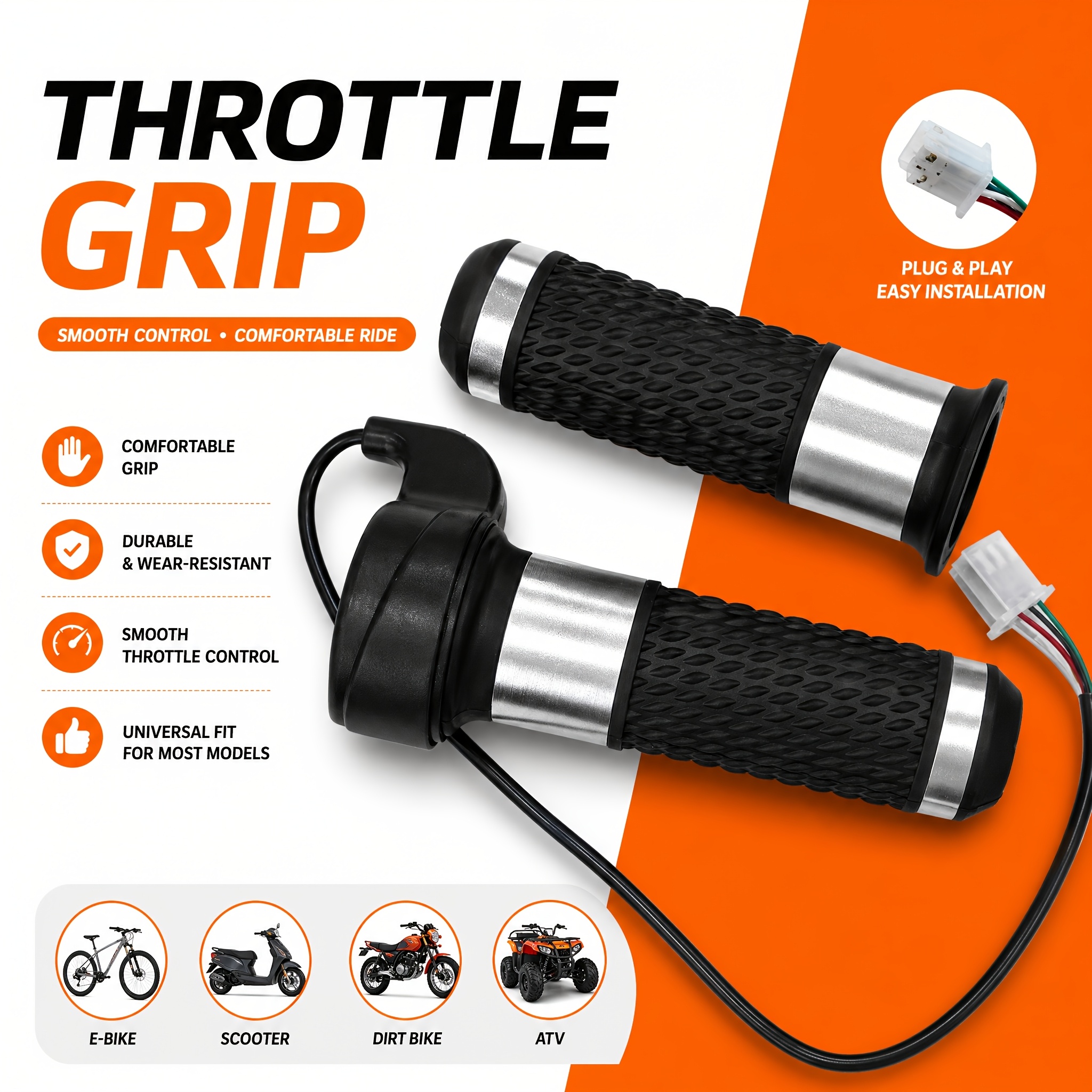 TEMU Motorcycle Throttle Grip, Non-slip Handle, Your Riding Companion