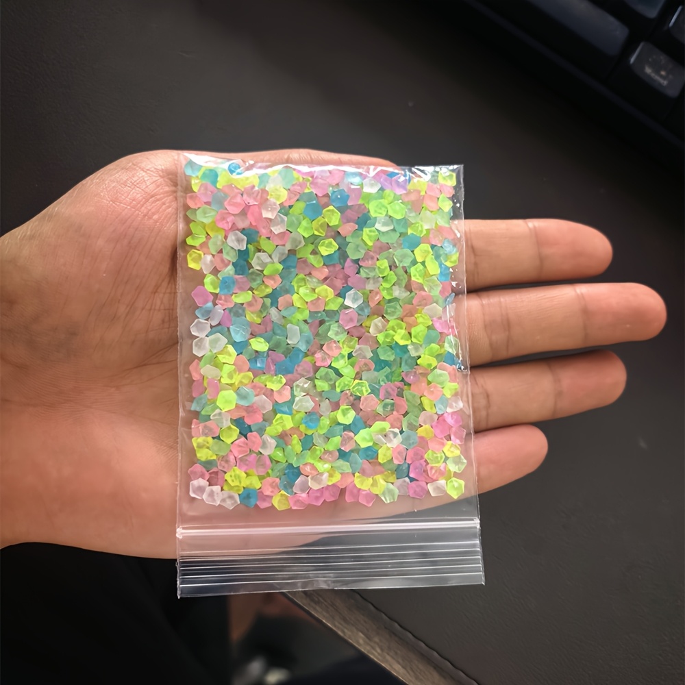 TEMU 999pcs Glow-in-the-dark Pebbles, 0.055 Lbs, 0.2 Inches - Sunlight Activated Luminous Stones, For Aquarium, Fish Tank, Planter, Vase Filler,