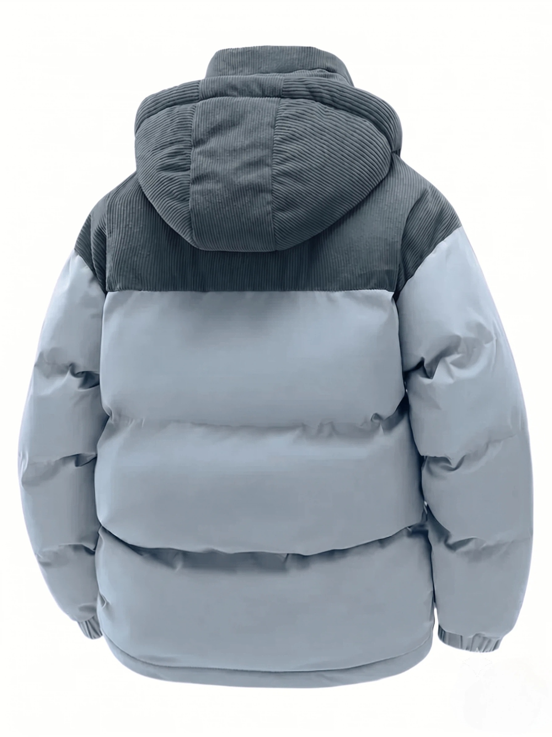 mens thickened winter jacket warm windproof hooded outerwear polyester fiber filling suitable for cold weather outdoor activities for teens and   seasonal layering casual outerwear comfortable and warm sky blue 1