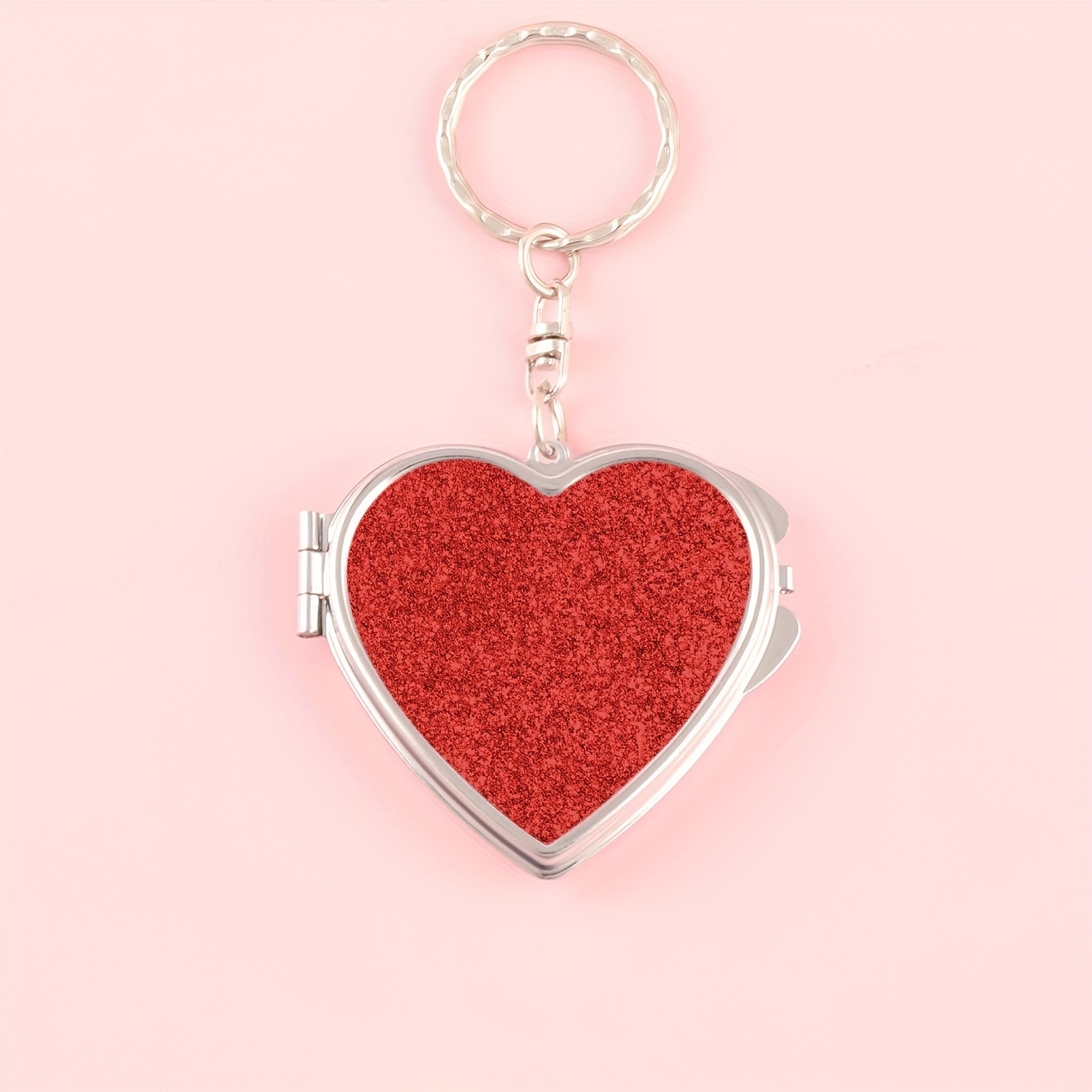 TEMU 1pc Love Double Sided Mirror Keychain For Mom Daughter Sister Friend Teacher Holiday Birthday Party Party Pocket Or Wallet Must Have, Perfect