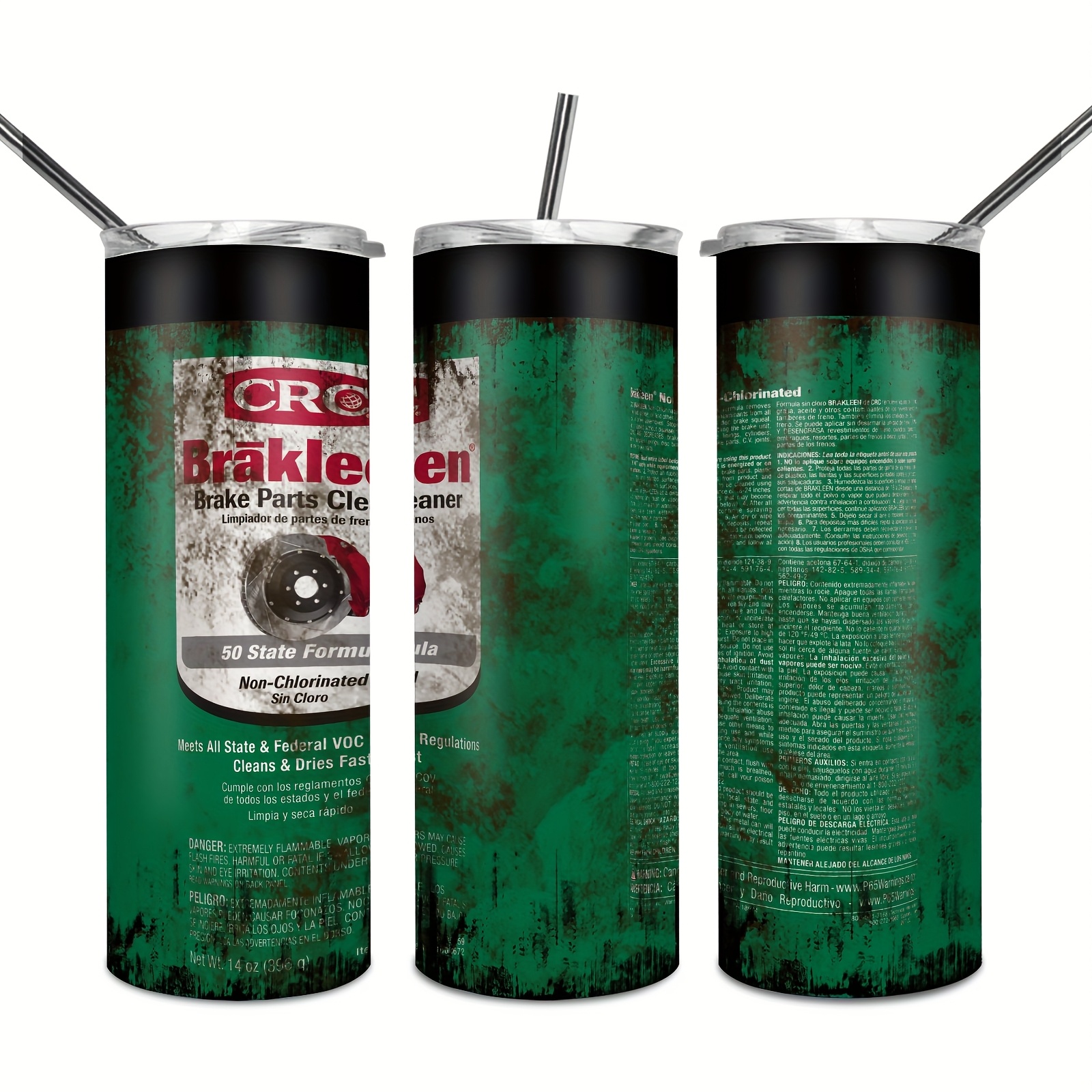 TEMU 1pc 20oz Stainless Tumbler With Distressed Green Workshop Print. Insulated, Portable & Leak-proof For , Office, Car & Travel. Ideal Gift For