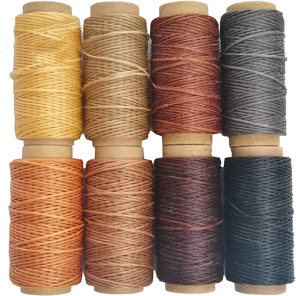 E-shop 240 Meter 150D gewachster Leder-Nähfaden für Lederhandwerk DIY, 0,8 mm Durchmesser, 8 Farben, je 30 Meter