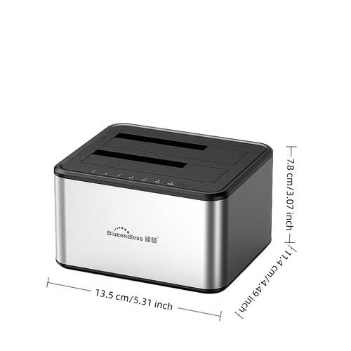 de docking caixa para hdd de dupla baía, gabinete para ssd, clonagem offline, adaptador sata para usb 3.0, para disco ssd/hdd de 2.5 e 3.5