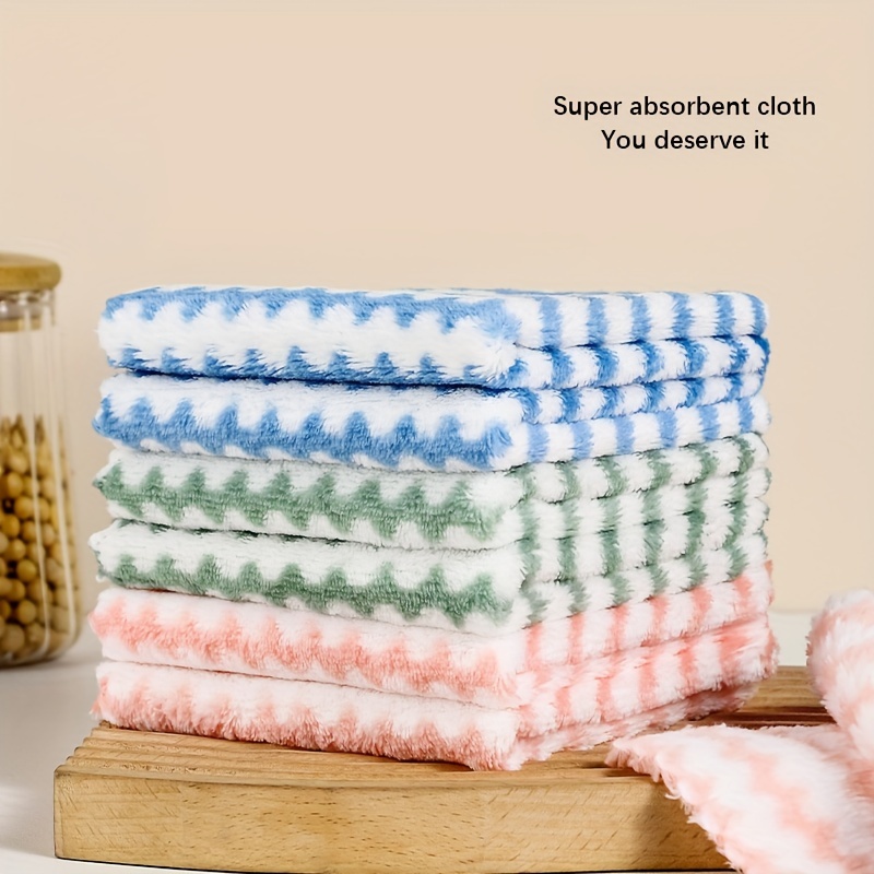 

10 Pcs/set The Kitchen Rag Is Free Of Oil, Super Strong Washing Water, Thickened Towel, And The Color Is Delivered Randomly