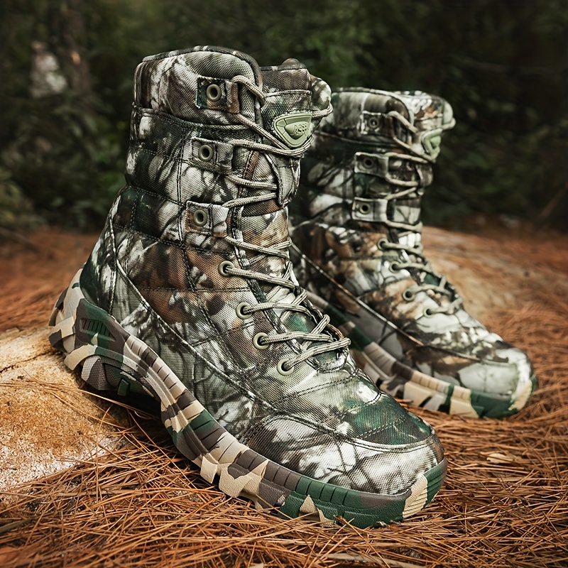 Herren *-Wanderschuhe Rutschfeste Gummisohle, Camouflage Outdoor-Stiefel  für Bergsteigen, Schnee, Jagd Camping Große Größe bis EU 47