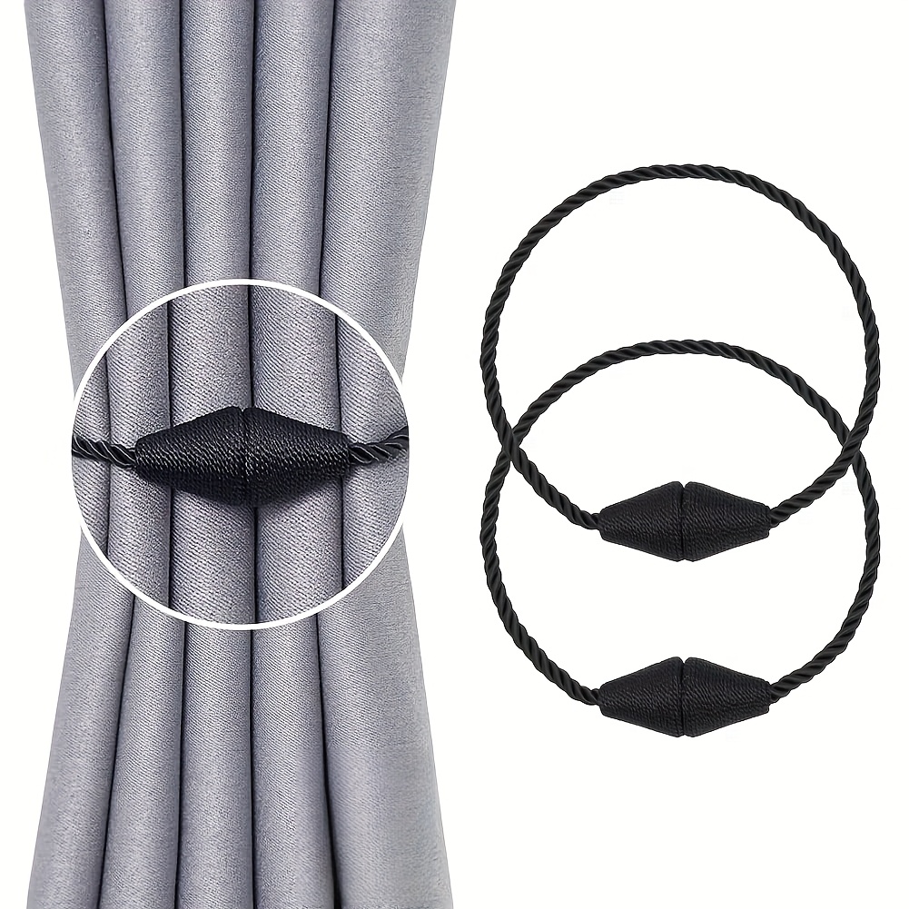 TEMU Two-pack Magnetic Curtain Tiebacks, Handmade Bohemian Style Rope Curtain Holders, Decorative Curtain Fasteners Suitable For Living Room Bedroom Office Window Decoration