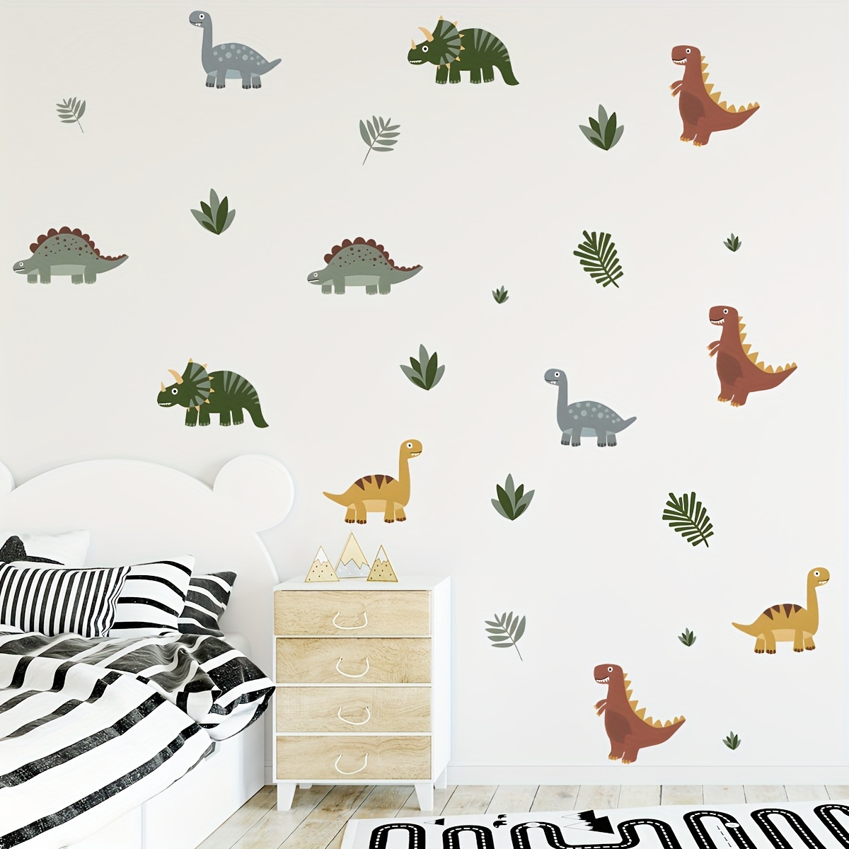 Acquista Cartoon fai da te animali dinosauri giurassici adesivi murali  decorazione camera da letto per bambini autoadesiva decalcomanie in vinile  carta da parati