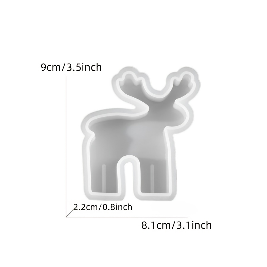Image of Diy Resin Mold Christmas Reindeer Candle Silicone Mold Deer Atmosphere Scented Candle Ornament Romantic Christmas Gift Mold Christmas Reindeer Decoration Ornament Plaster Cement Mold