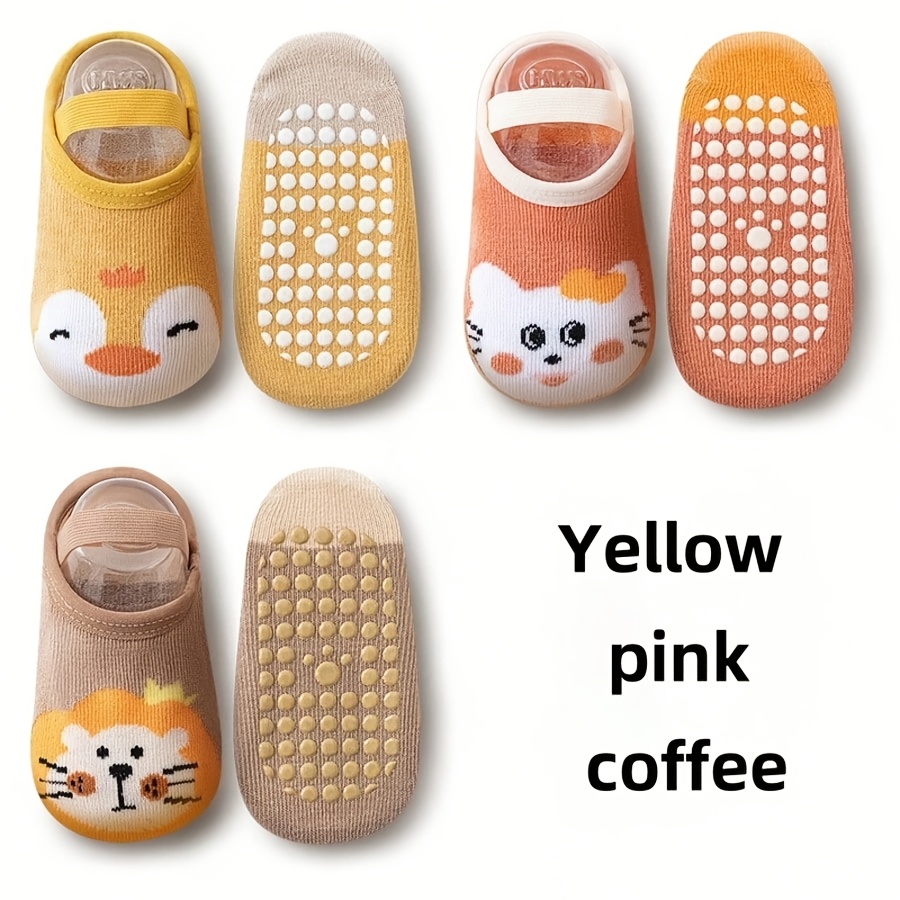 Multi-Pair Children's Anti-Slip Floor Socks, Cute Cartoon Designs