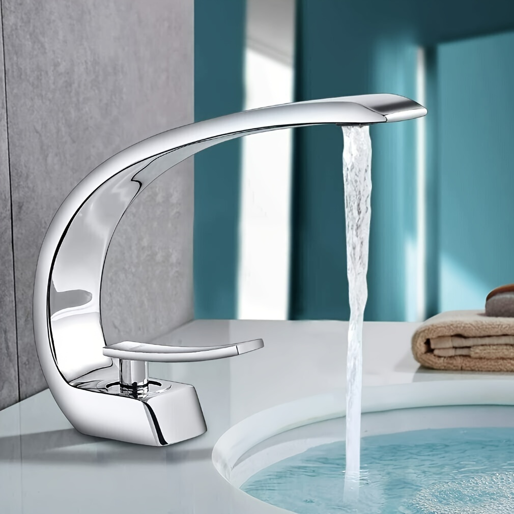 Rubinetto Lavabo Bagno Cromato - Miscelatore Moderno Con Getto Comfort E Facile Installazione