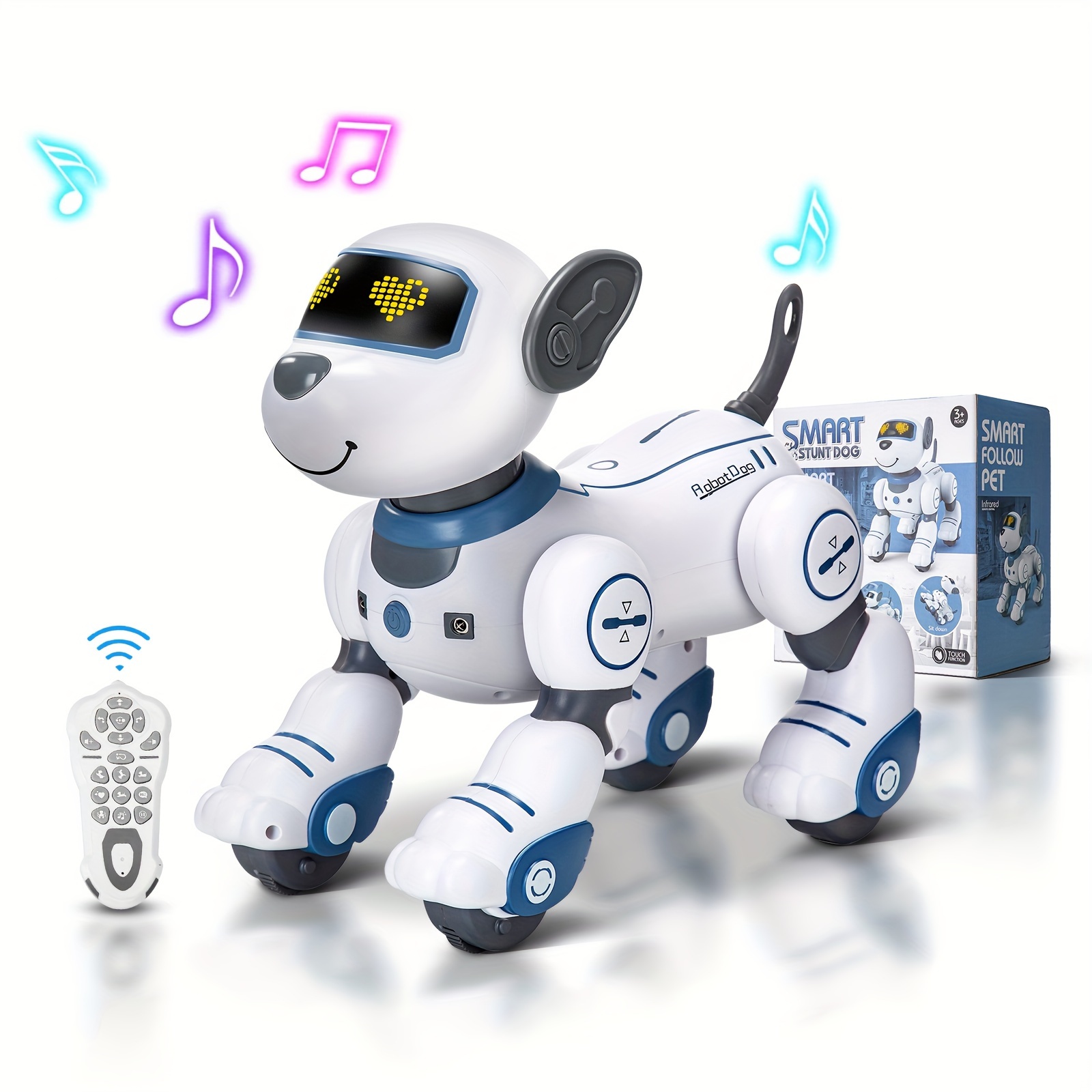 

Remote Control Robot Dog Toy: Programmable Robotic Puppy For Kids Smart Interactive Robot Pet Dog Dancing Singing Stunt Animal Toy For Toddler Toys 3-8 Year Gift