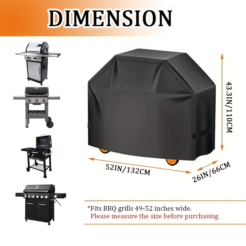 TEMU Heavy Duty Oxford Cloth Grill Cover - Reinforced For Extra Durability - Best Gift For Campers