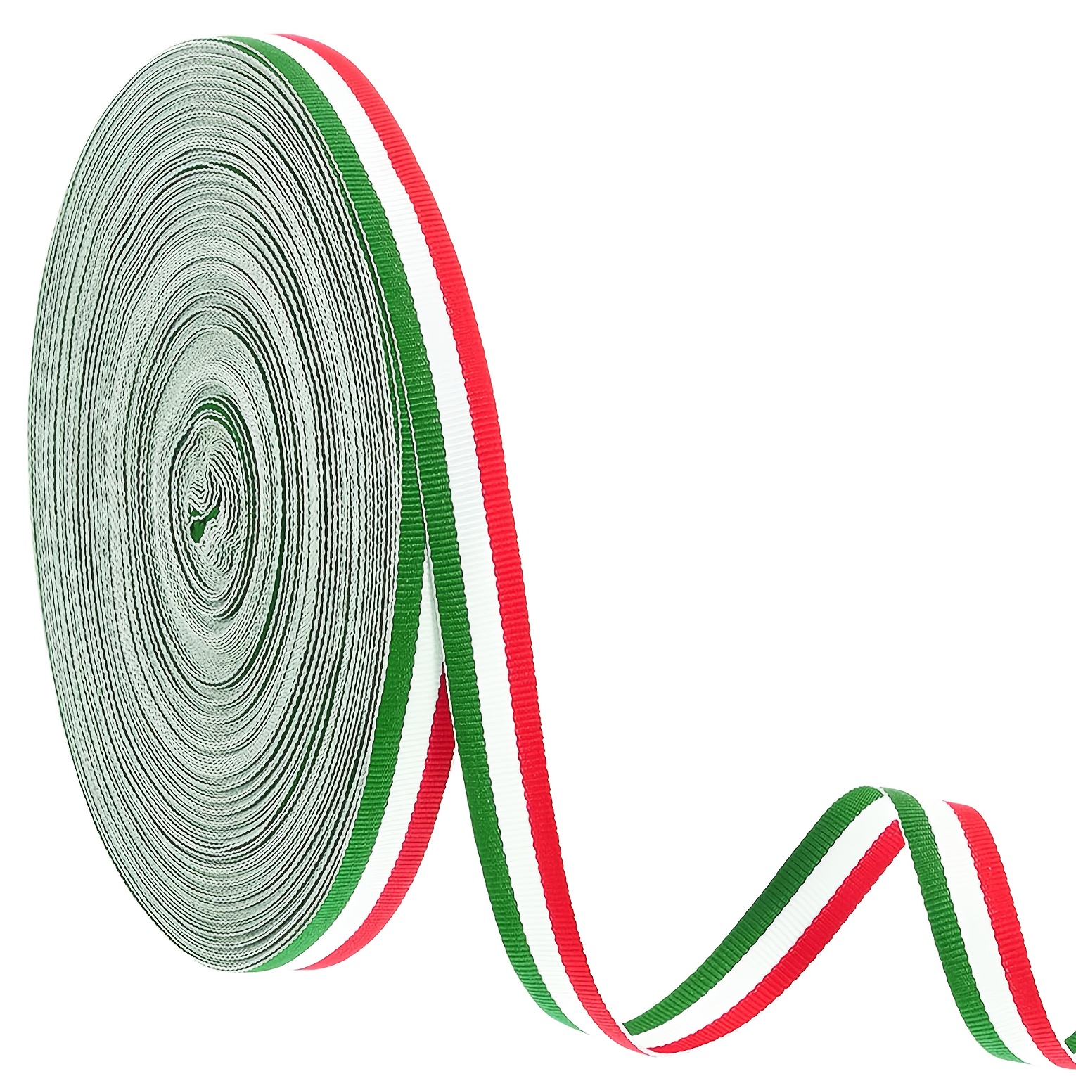 Image of 3/8 Inch Green/white/ Grosgrain Ribbon, Christmas Ribbon, Polyester Colorful Ribbon For Crafts Diy Package Gift Wrapping, Birthday Decoration, Christmas Decoration, New Year Decoration