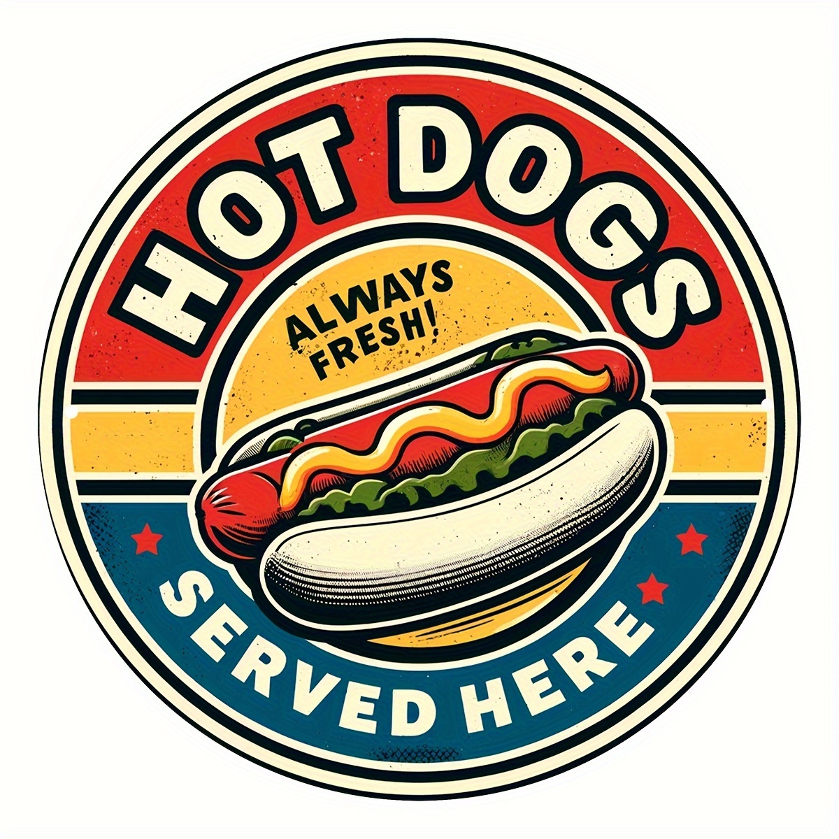 

8x8 Inch Aluminum Hot Dog Sign: Perfect Home Decor For Restaurants, Kitchens, Bars, And More - Wall Art For Your Space