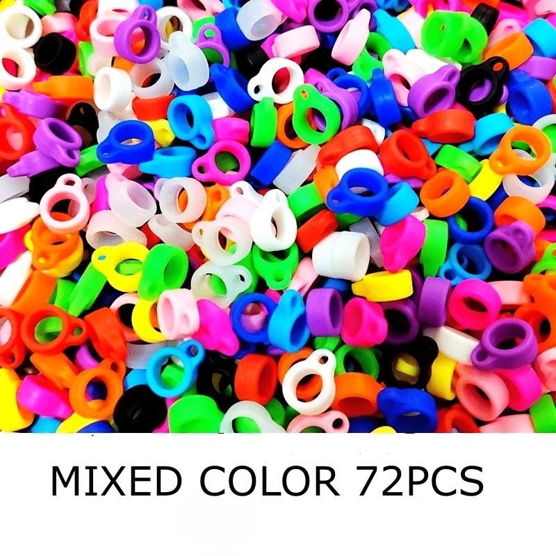 TEMU Lot de 36/72 anneaux -perte de couleurs mélangées aléatoires, porte-stylo avec cordon, adaptés pour équipement