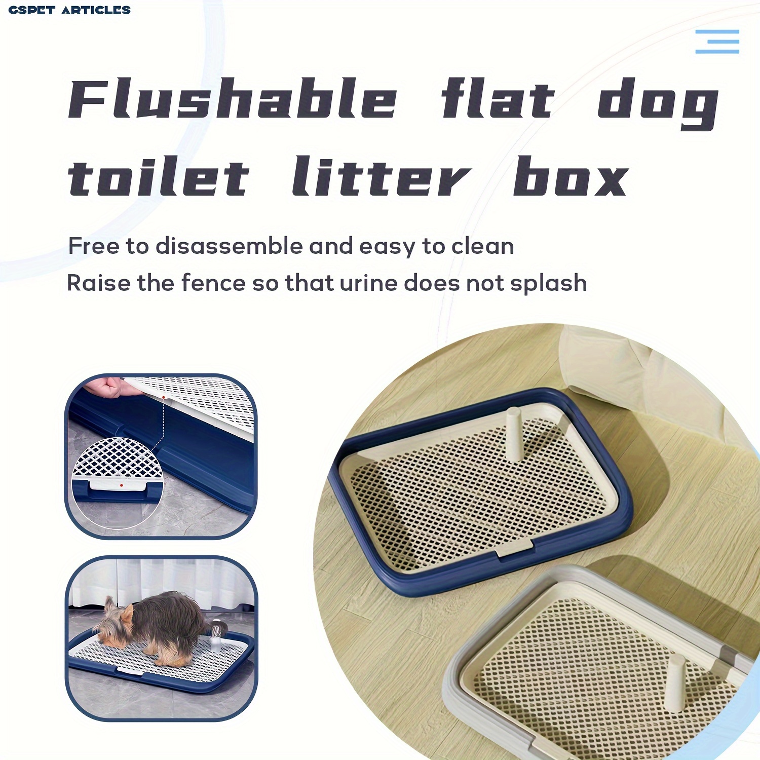 

1pc - Dog For Small To Breeds - Potty Box , Plastic Dog Pan