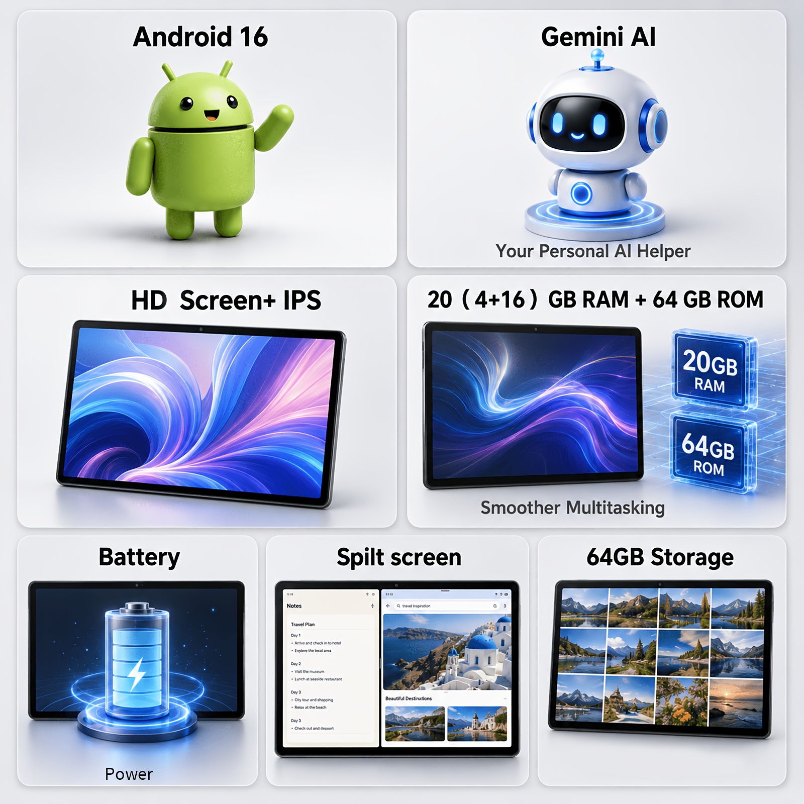 Nova Tablet Android 16 de 10.1 polegadas 3
