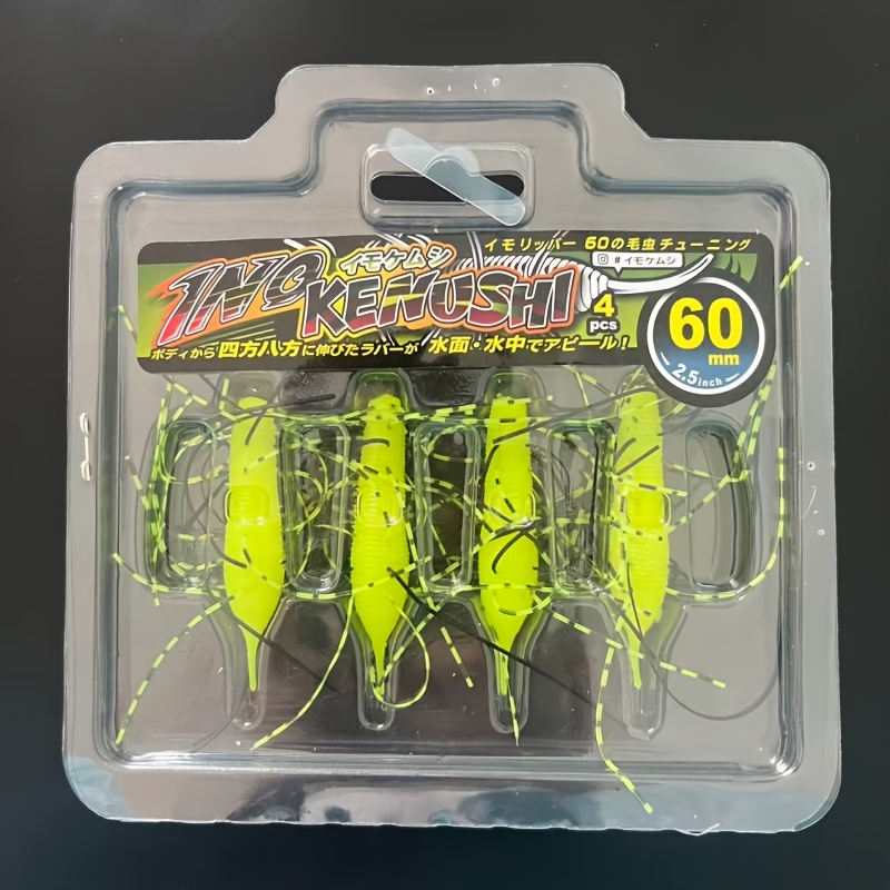 TEMU Nouveau Leurre Souple Vers de , Haute , Poids & Montage Drop Shot, pour Truite, Bar et de Mer | 6cm/7.5g | Modèle 7004da