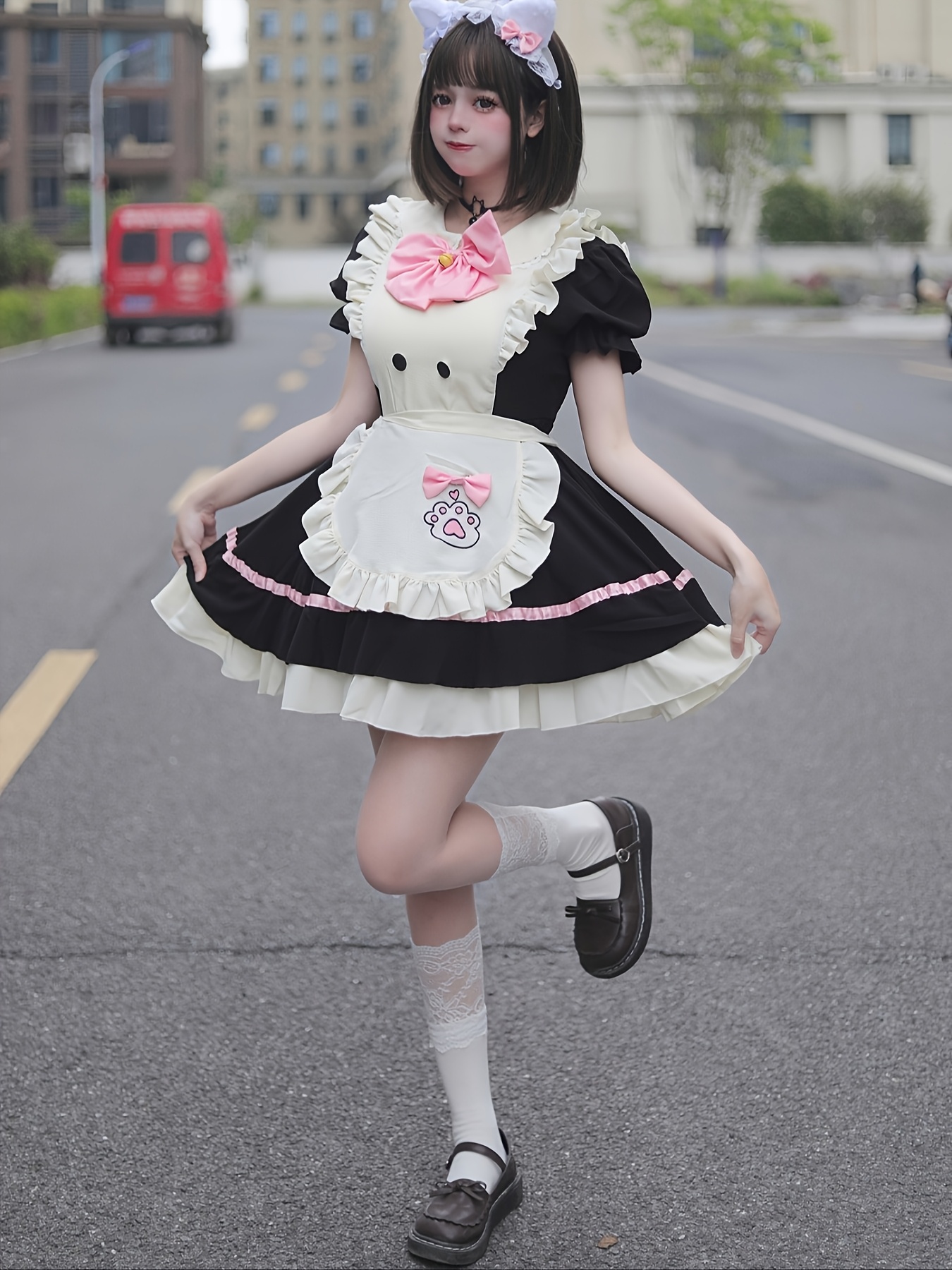 set of 5pcs pink anime cosplay costumes role play costumes