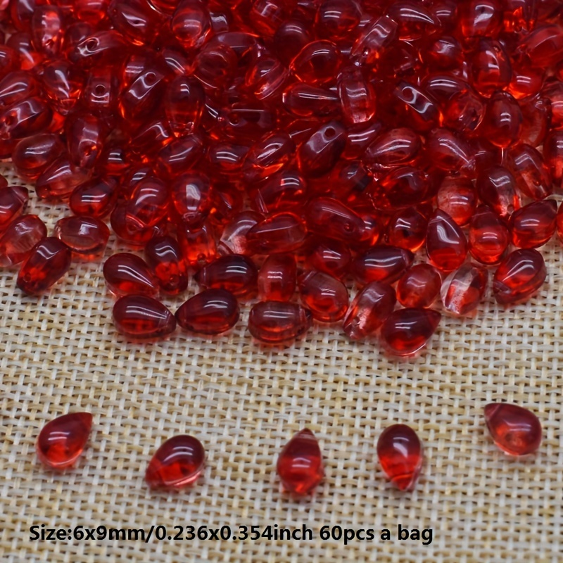 TEMU 60pz Perline a di Vetro Colori Assortiti 6x9mm per Creazione Gioielli Fai-da-te - Ideali per Braccialetti, Collane & Accessori per Artigianato