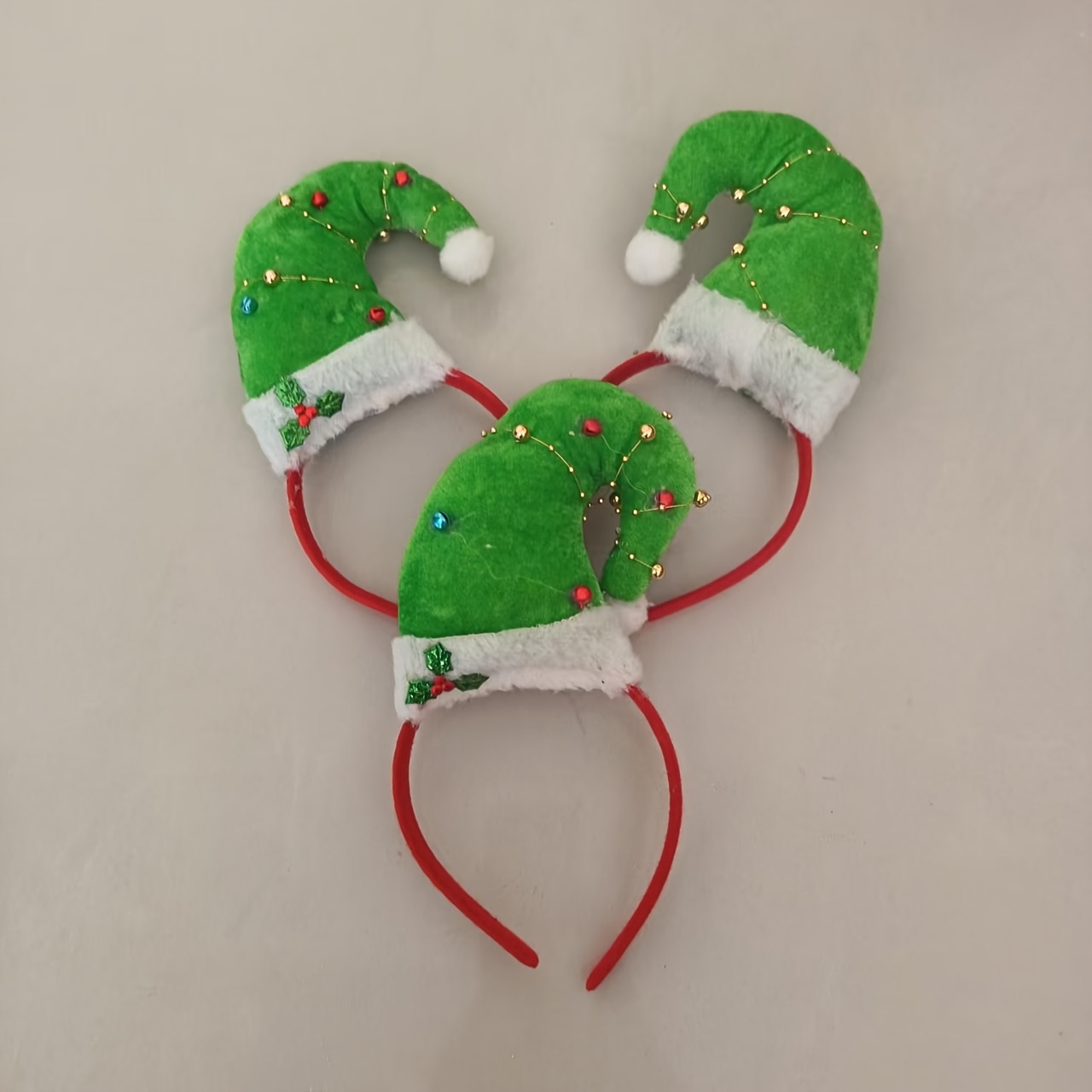 Cute Christmas Elf Headband, Plush Green Elf Hat Hair Accessory for Holiday Part Buddy the Elf Headband & Scrunchie Set – Red Rider Leg Lamps main image 4