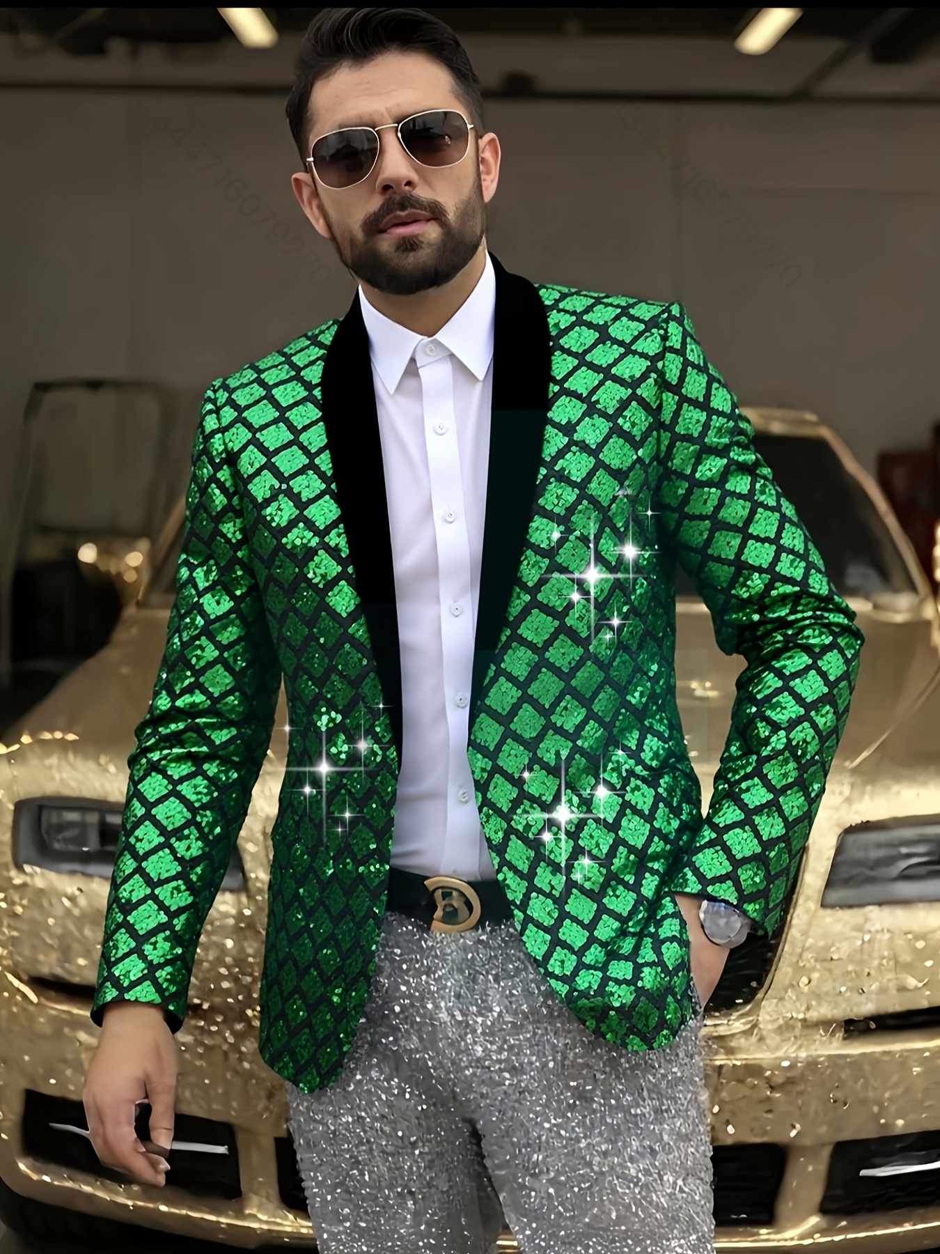 men' sequin black piping fit long sleeve Temu New Zealand