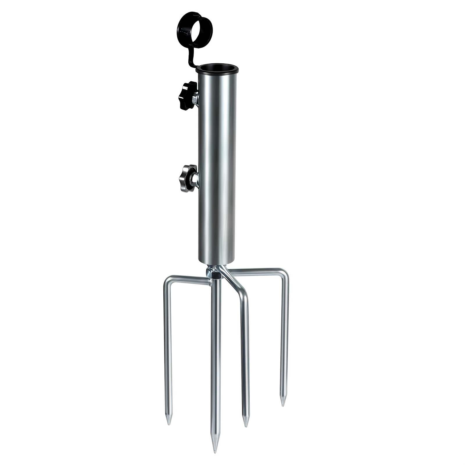 Flag Pole Holder For Ground - 4 Tips Heavy Duty Metal , Adjustable Flag Pole , Fits 1.43" Diameter Ground Mount For Portable Flagpole
