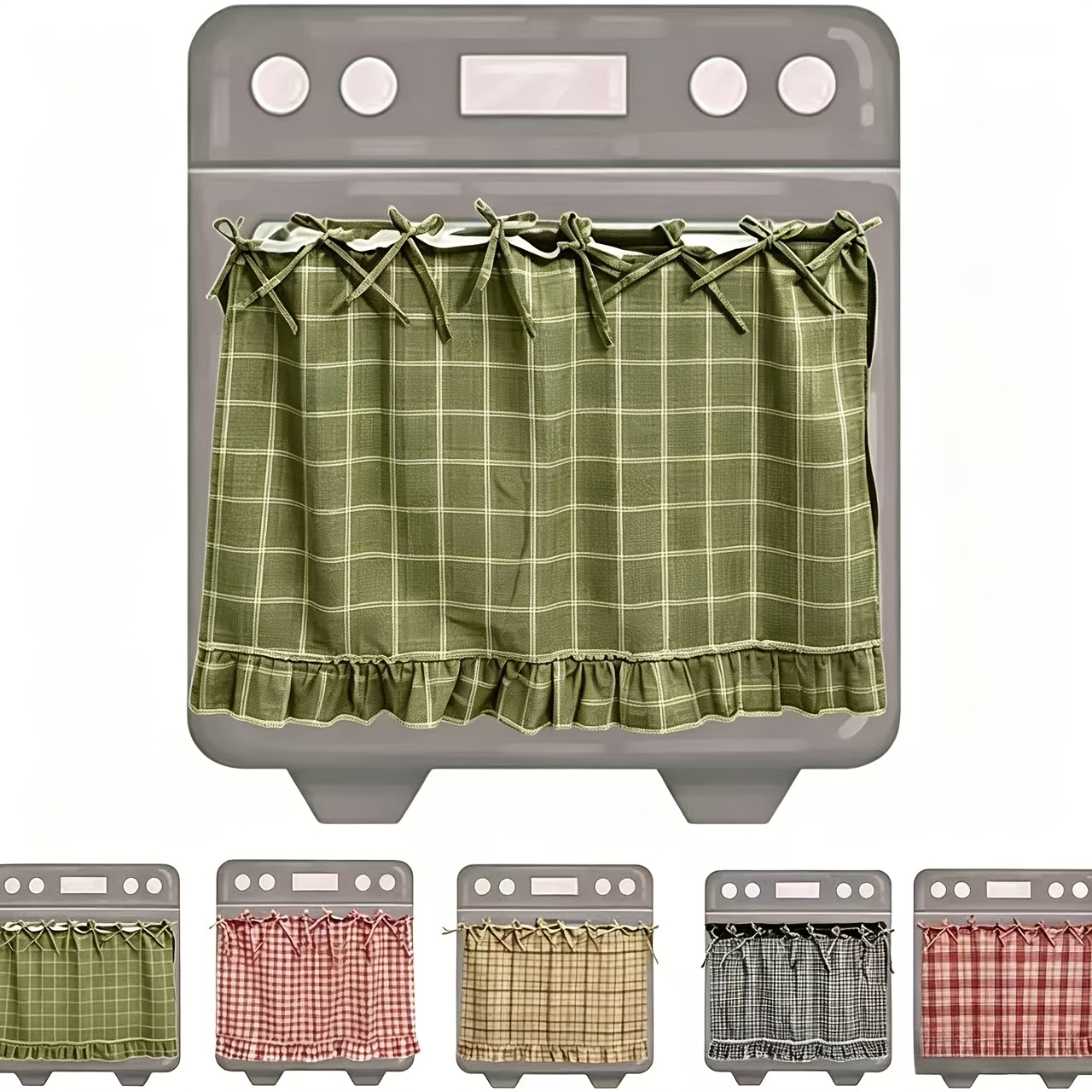 TEMU Tissu pour bas de four, rideau de base de four, décoration de cuisine