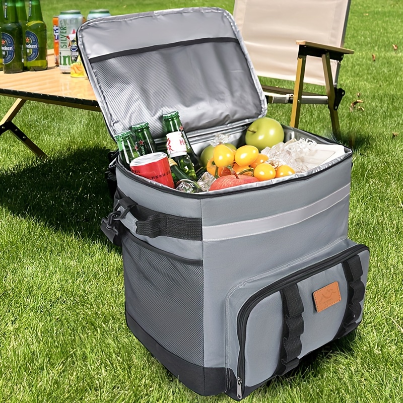 35L Large Insulated Cooler Bag with Pull Rod, Durable Polyester
