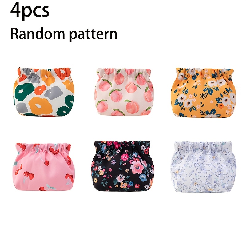TEMU 4pcs Automatic Closure Storage Bag, New Storage Bag, Carry-on Coin Purse, Student Portable Cosmetic Storage Bag