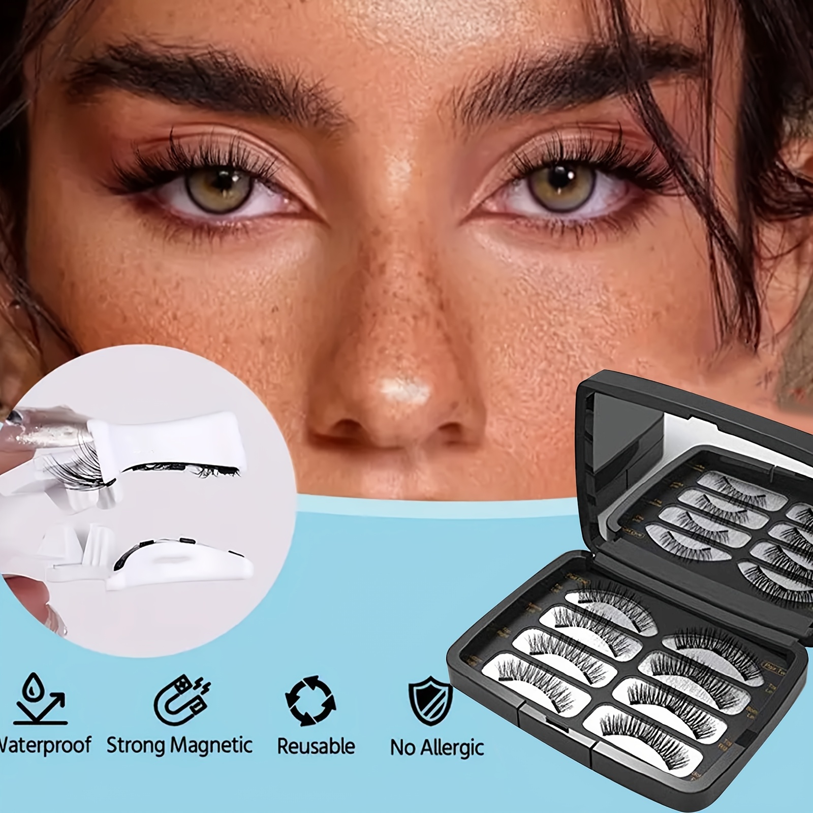 3d eyelashes 7 times magnetic magnets reusable daily wear no needed long without worries details 3