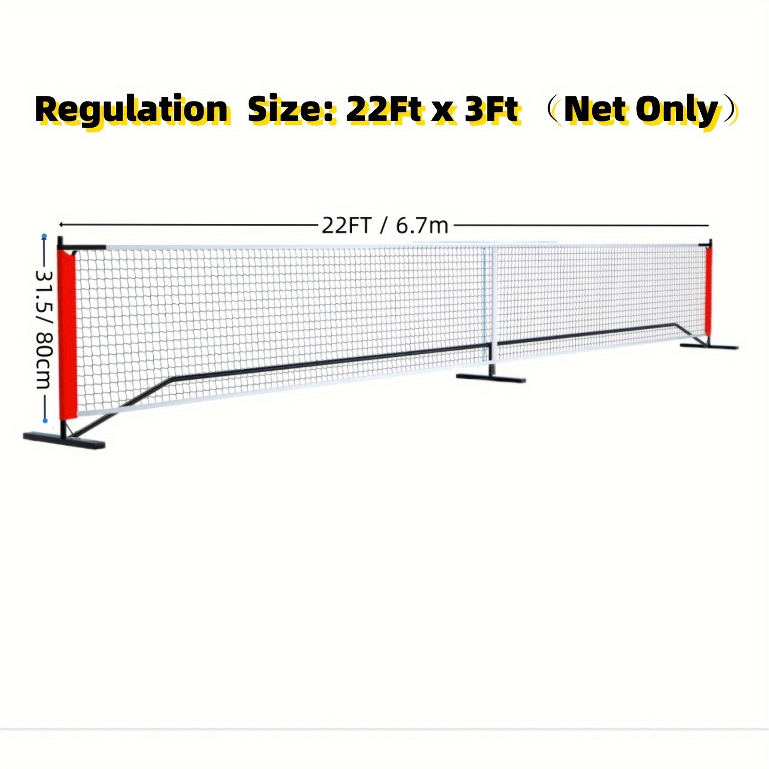 

Pickleball Replacement Net - (net Only, No Frame), For Indoor And Outdoor, Regulation Size Pickleball Net Only For Driveway, Backyards Official Pickleball Court Size, 22 Ft