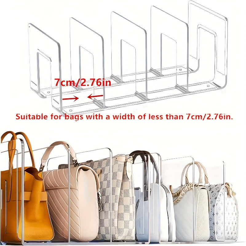 

Versatile Clear Plastic Purse Organizer - 4-section Handbag Storage Divider For Closet, Durable & Easy To Clean Purse Storage Organizer Handbag Storage Organizer