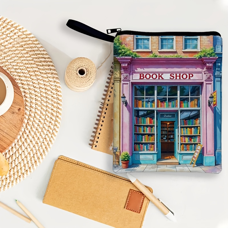 TEMU Custodia per libri e borsa portaoggetti multifunzionale con chiusura a cerniera - Stampa a colori fronte/retro adatta per studenti e insegnanti,