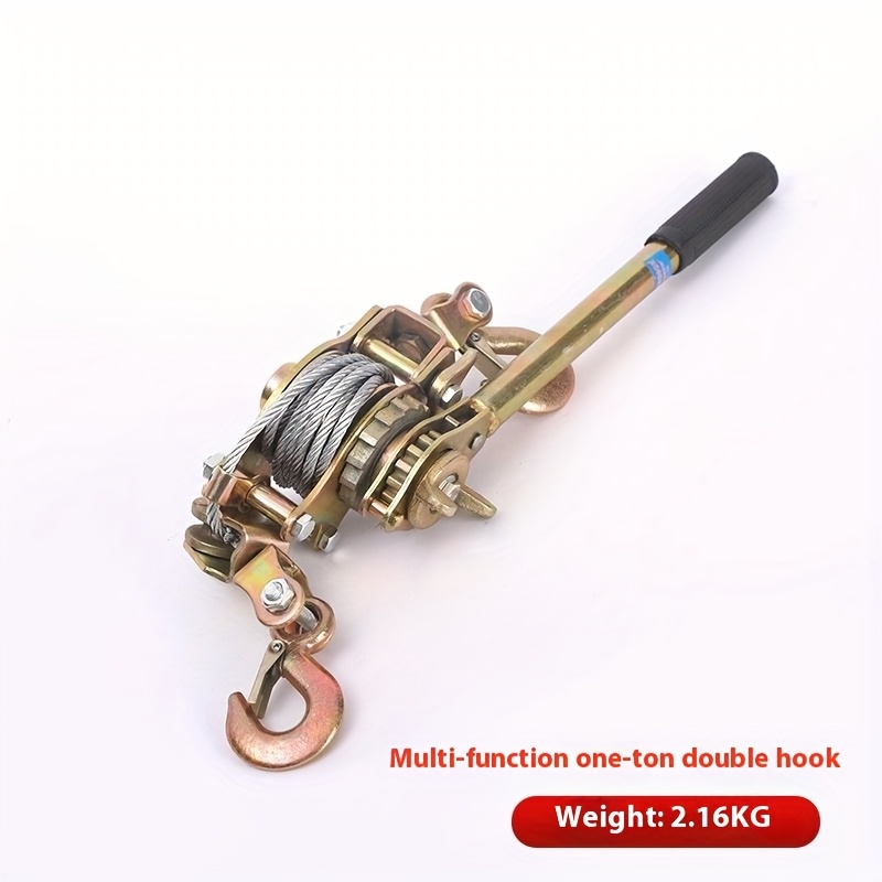 manual winch puller ratchet 1 2 3 ton heavy duty cable puller with 2 3 hooks manual winch cable puller with wire rope small winding winch for tightening cables