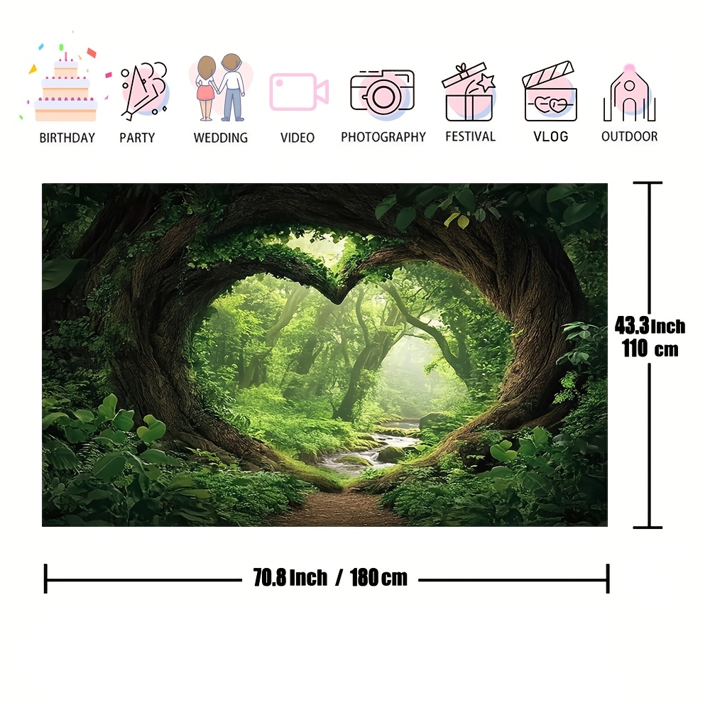 Enchanting Misty Forest Tree Tapestry Vibrant Polyester Wall Decor_voghion.com