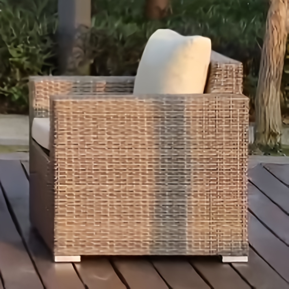 5 Piece Large Outdoor Sofa Set, Grey Pe (polyethylene) Patio Furniture ...