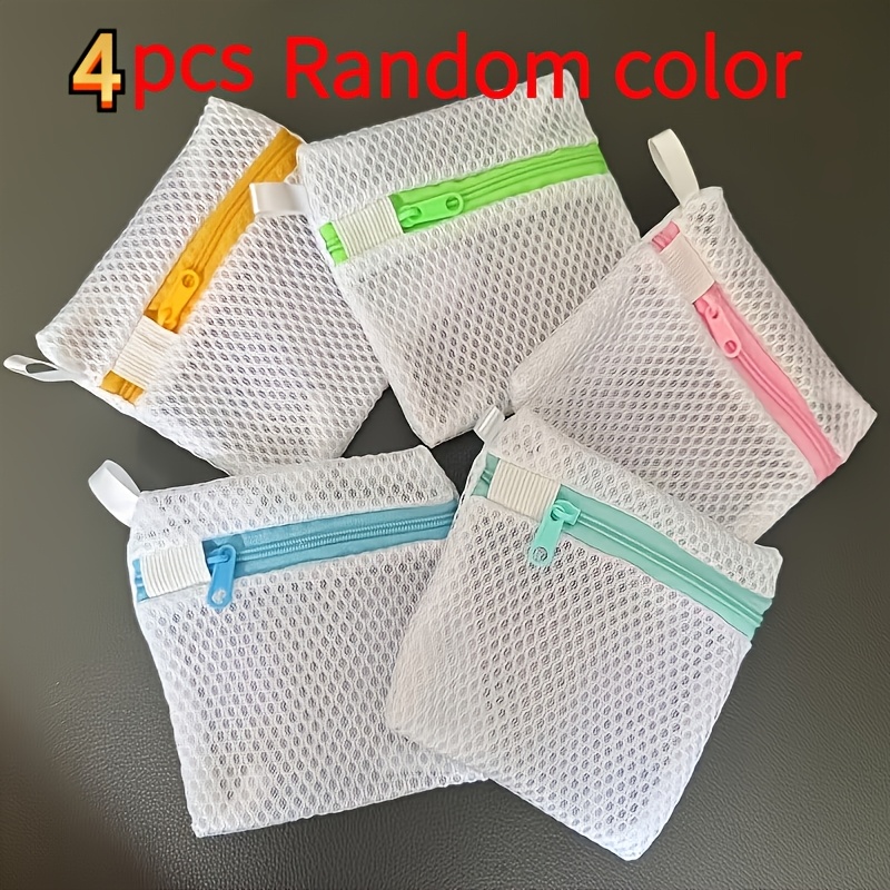 TEMU 4pcs Detergent Wash Bags, Laundry Pod Anti-sticking Bag, Laundry Pods Dissolution Protection Bag For Soap Pods Sheets Scent Crystals, Reusable