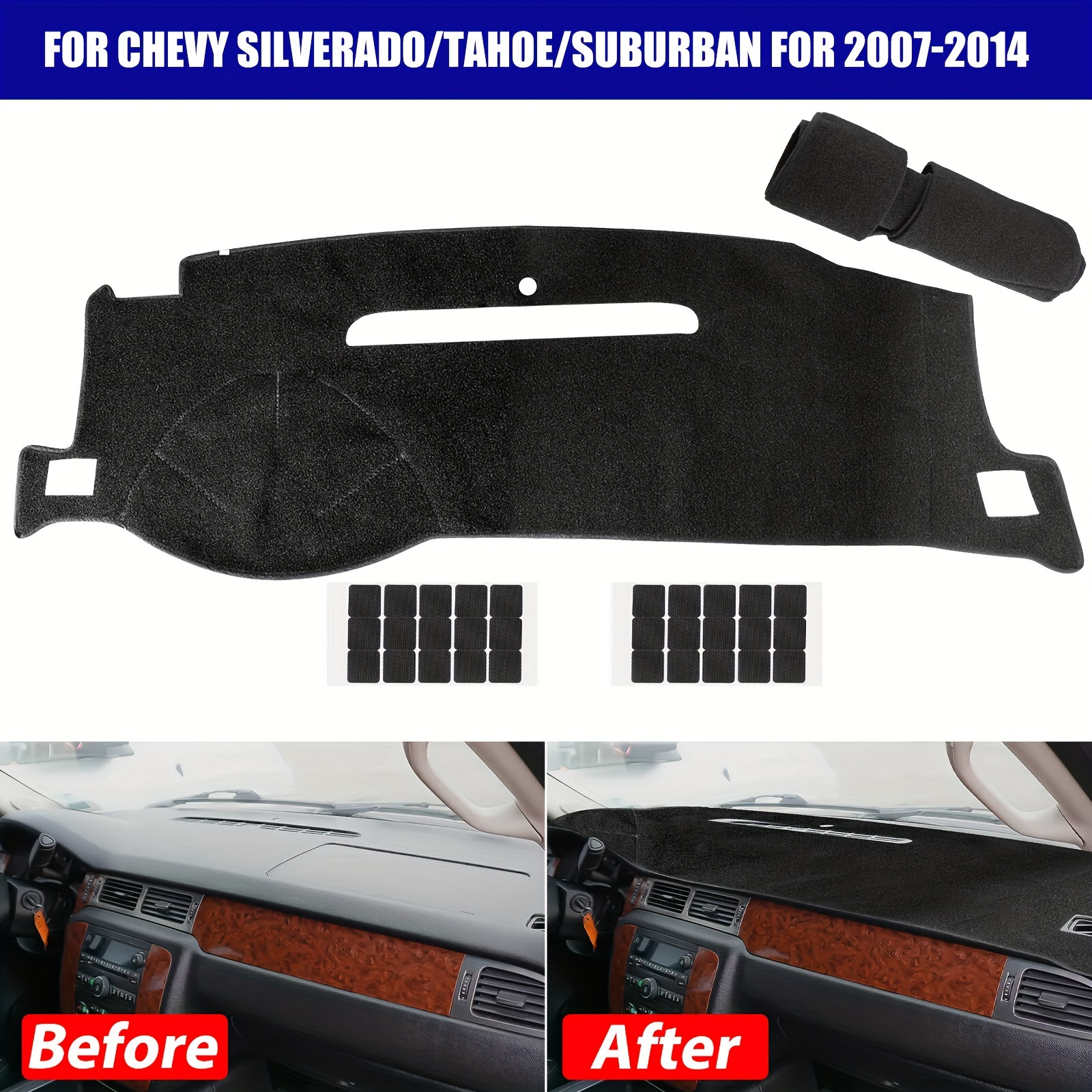 

Dashboard Cover, Dash Mat, Center Console Cover Protector Pad, Black, Fit For // 2007-2014