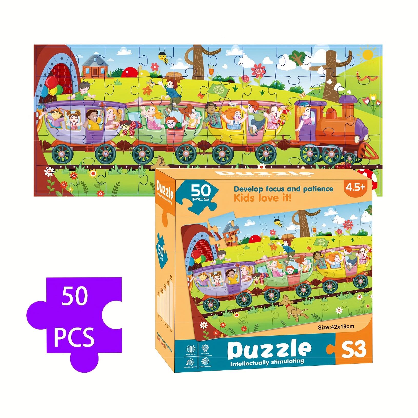 

50 pièces de puzzle de vélo de montagne, puzzle d'éducation précoce, puzzle d'intelligence, jouets amusants