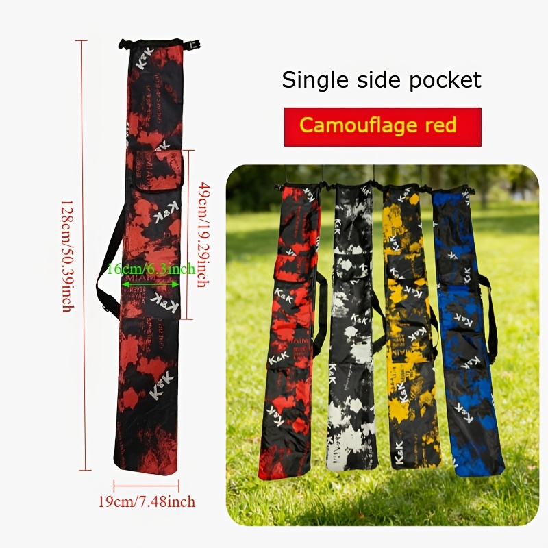 Foldable Fishing Rod Carry Bag, 50.4 X 7.9 Inch Camouflage Rod Storage Case With Side Pocket And Carry Handle, Portable Fishing Gear Organizer For Outdoor