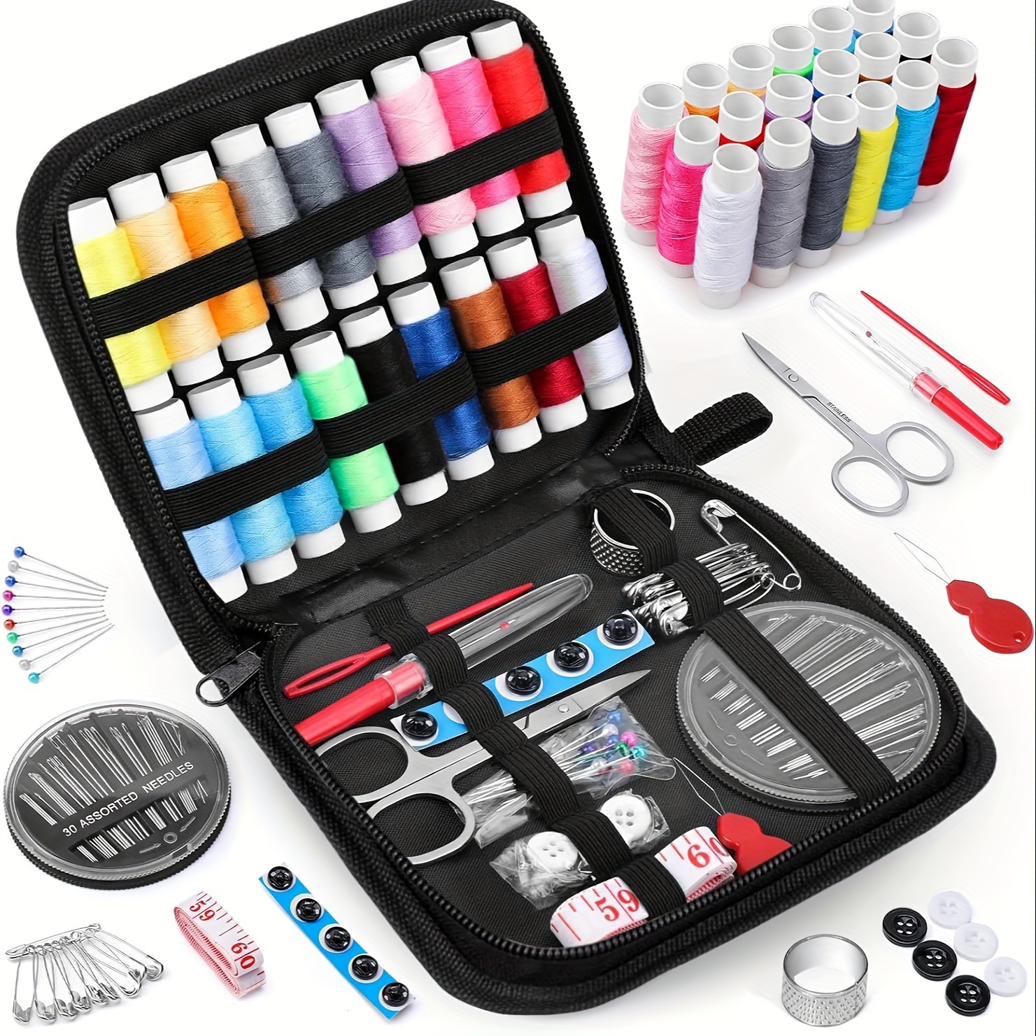 86pcs portable sewing kit with assorted tools accessories ideal for clothing repair diy crafts travel details 1