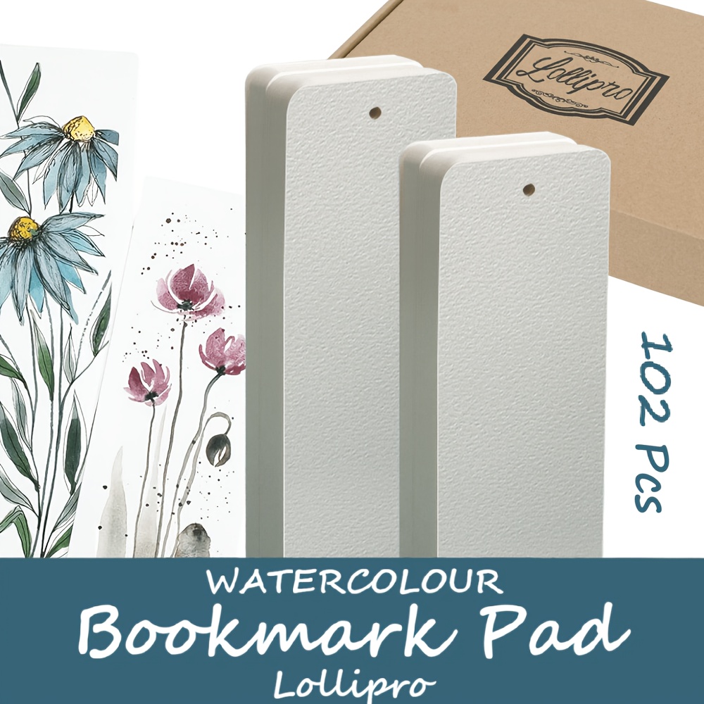TEMU Papier Aquarelle, Papier Aquarelle Blanc 300 g/m² en Pâte de Bois, Papier Cartonné Blanc, 15×5 cm, pour Activités Manuelles, Peinture, Débutants