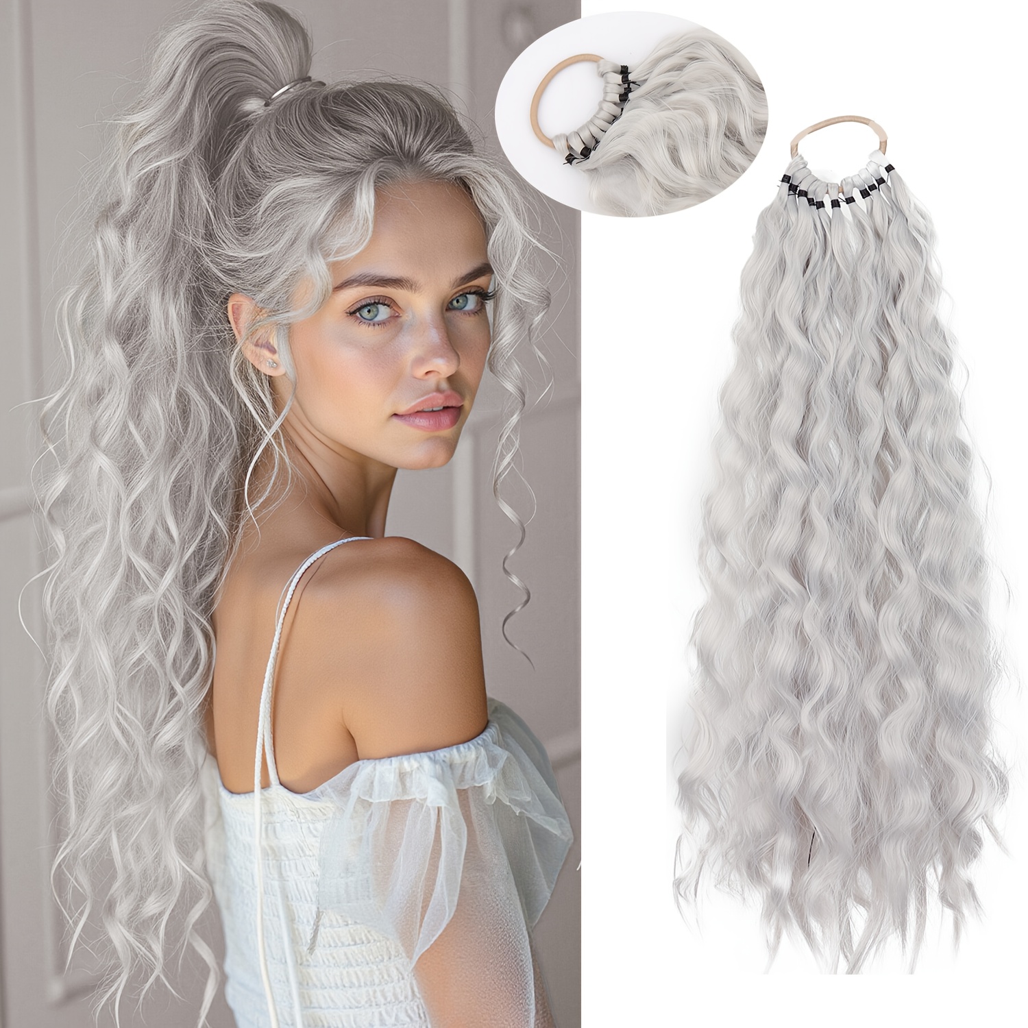 Free Weave Curly Ponytail Wig, Fashionable Synthetic High-heat Resistant Ponytail Wig, Suitable For Daily Wear, Adds Volume, Ideal For Holiday Parties, Halloween, And Christmas
