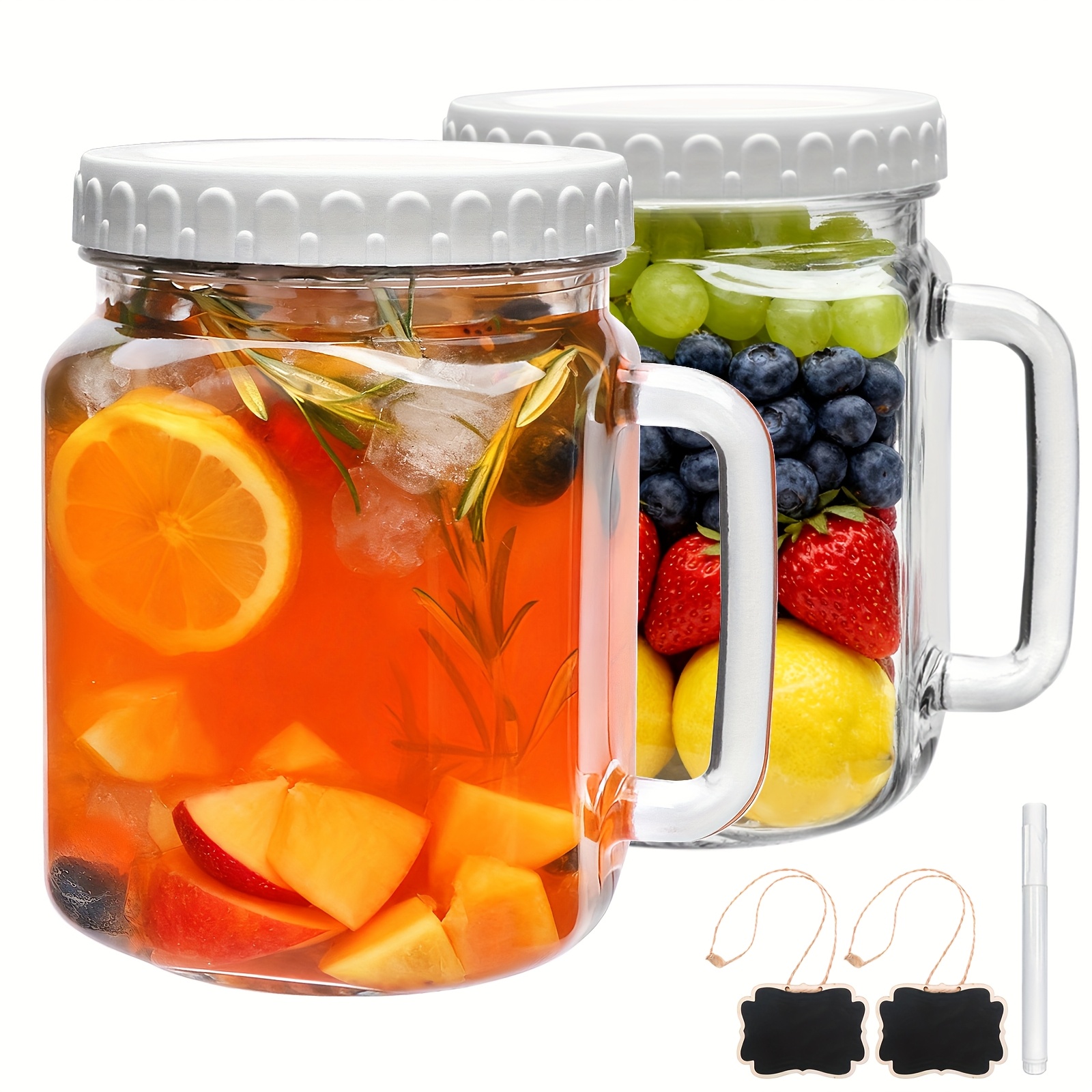 TEMU 2/4 Pack-74oz Large Mason Jars, Wide Mouth Glass Jar With Lid For Fridge, Glass Canisters Diy Favor Decor, Food Container For Sugar, Cookie,